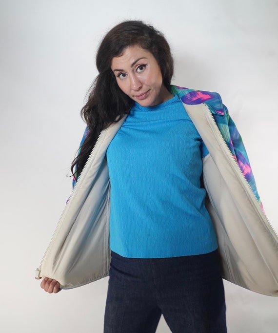 Psychedelic painted brush stroke fall jacket Gem