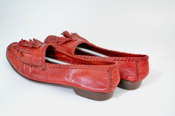 80's Cole Hann red leather loafers - size 8 - image 3