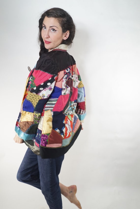 Handmade, patchwork jacket - image 8