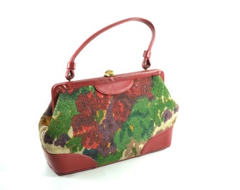 Top handle Soure Bag  -New York Floral carpet purse