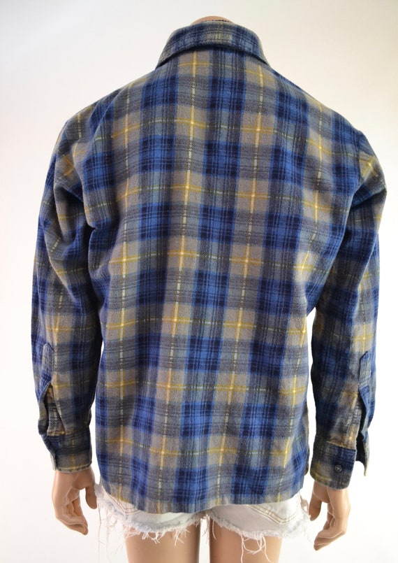 70's David Harrison pull over flannel with turtle… - image 2