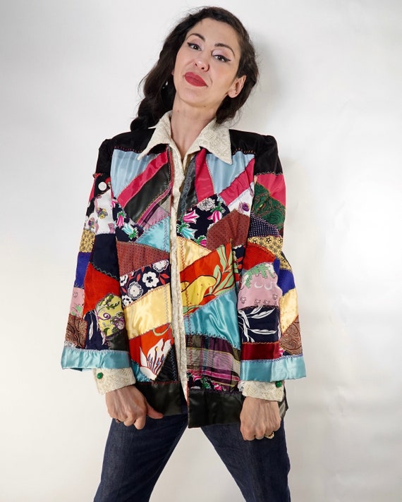 Handmade, patchwork jacket - image 5