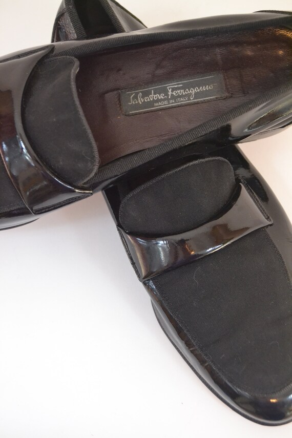 80's Vintage Salvatore Ferragamo patent leather l… - image 9