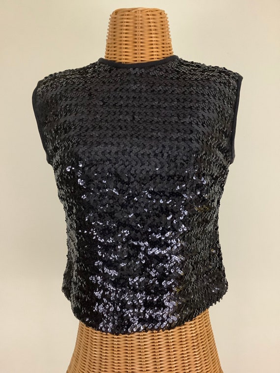 50's sleeveless sequin top - image 1