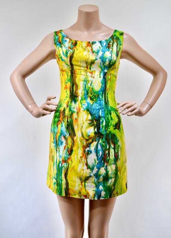 60's psychedelic marble mod mini dress - image 1