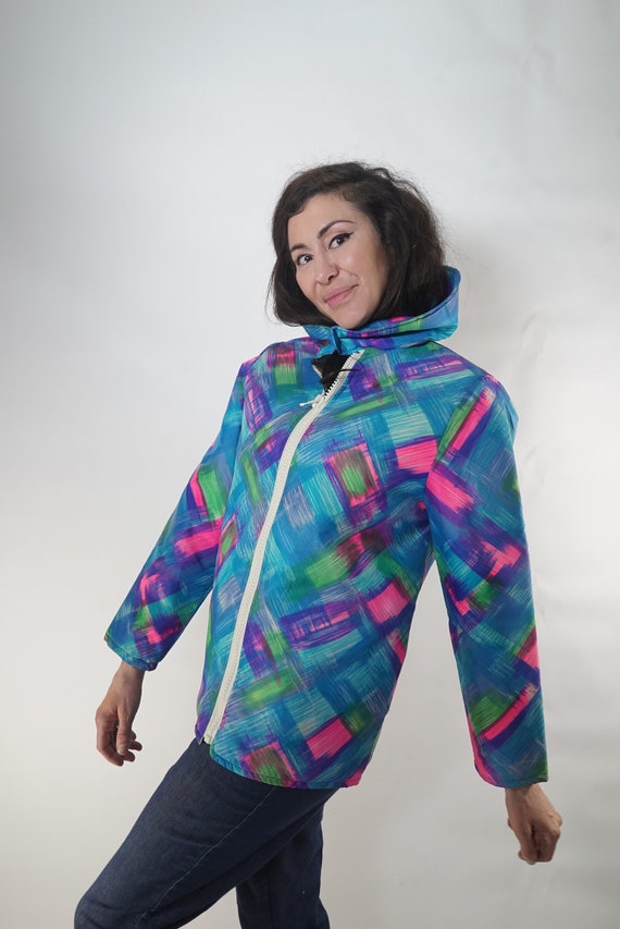 Psychedelic painted brush stroke fall jacket Gem
