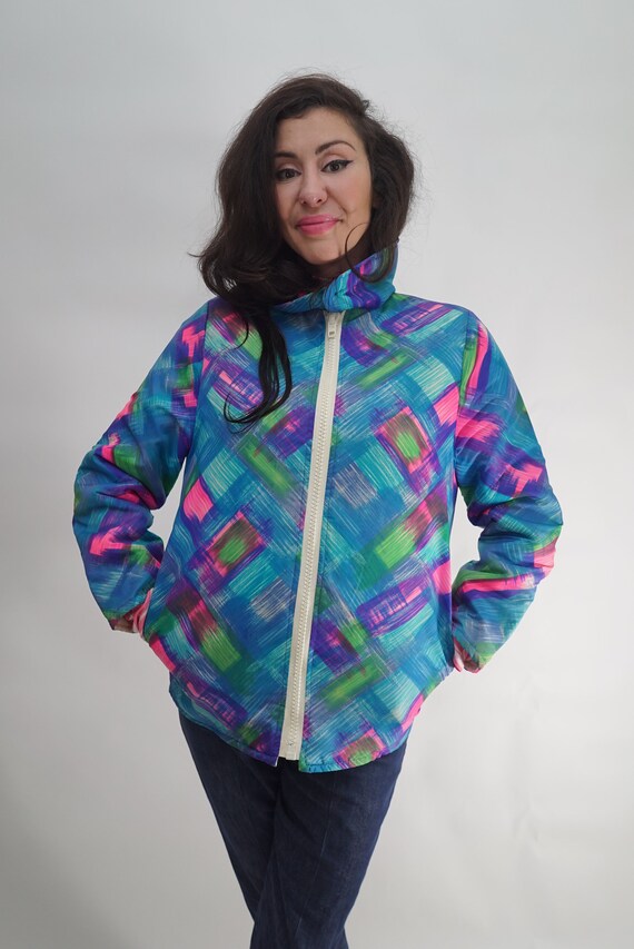Psychedelic painted brush stroke fall jacket Gem
