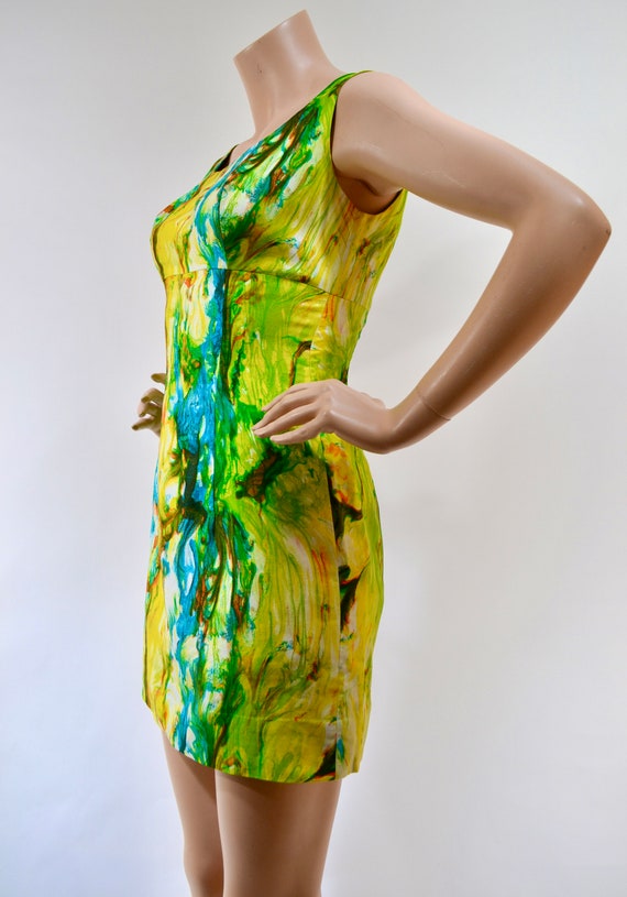 60's psychedelic marble mod mini dress - image 2
