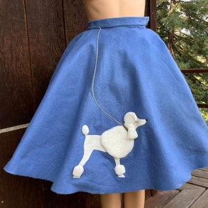 Royal blue top poodle skirt
