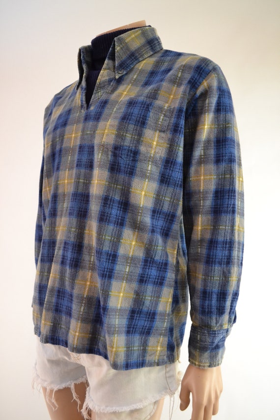 70's David Harrison pull over flannel with turtle… - image 5