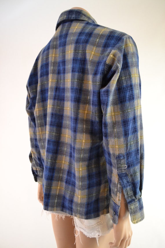 70's David Harrison pull over flannel with turtle… - image 3