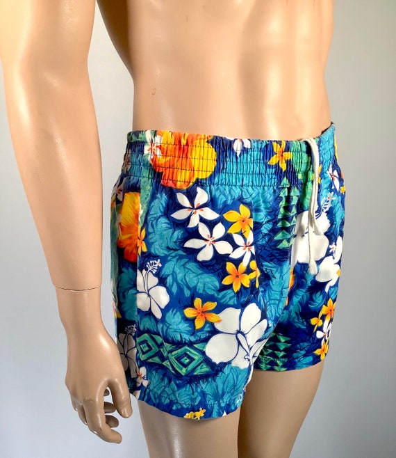 Late 60's men's plumeria/hibiscus print cabana set - image 5