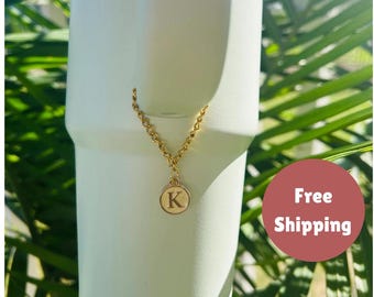 Personalized Initial Cup Charm Gift Idea For Mom Sister Aunt Grandma Water Bottle Accessory For Water Bottle Holder Accessories For Her