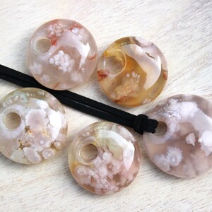 Natural Flower Agate necklace, cute Cherry Blossom Agate necklace, gemstone crystal floral necklace, gardening gift, Christmas gift