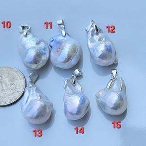 Large Baroque Pearl Sterling Silver Necklace: Fireball Pearl Pendant image 6