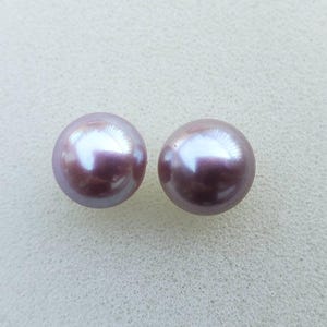 10 mm echte Süßwasser-Perlen-Ohrstecker mit Sterling Silber, echte Perlen-Ohrringe mit echtem Perlen-Anteil