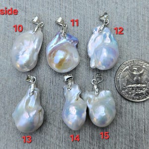 Large Baroque Pearl Sterling Silver Necklace: Fireball Pearl Pendant image 8