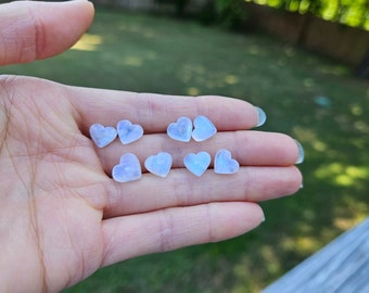 Moonstone heart stud earrings with sterling silver, 9-10mm natural Rainbow Moonstone earrings studs, June birthstone, gift for her