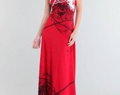 COOGI One Shoulder Red Rhinestones Maxi Dress Size 3X