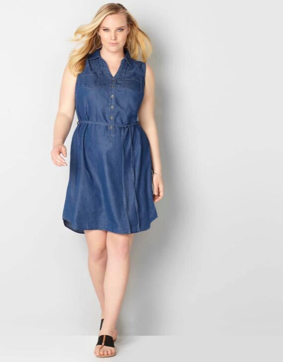 womens denim shirtdress