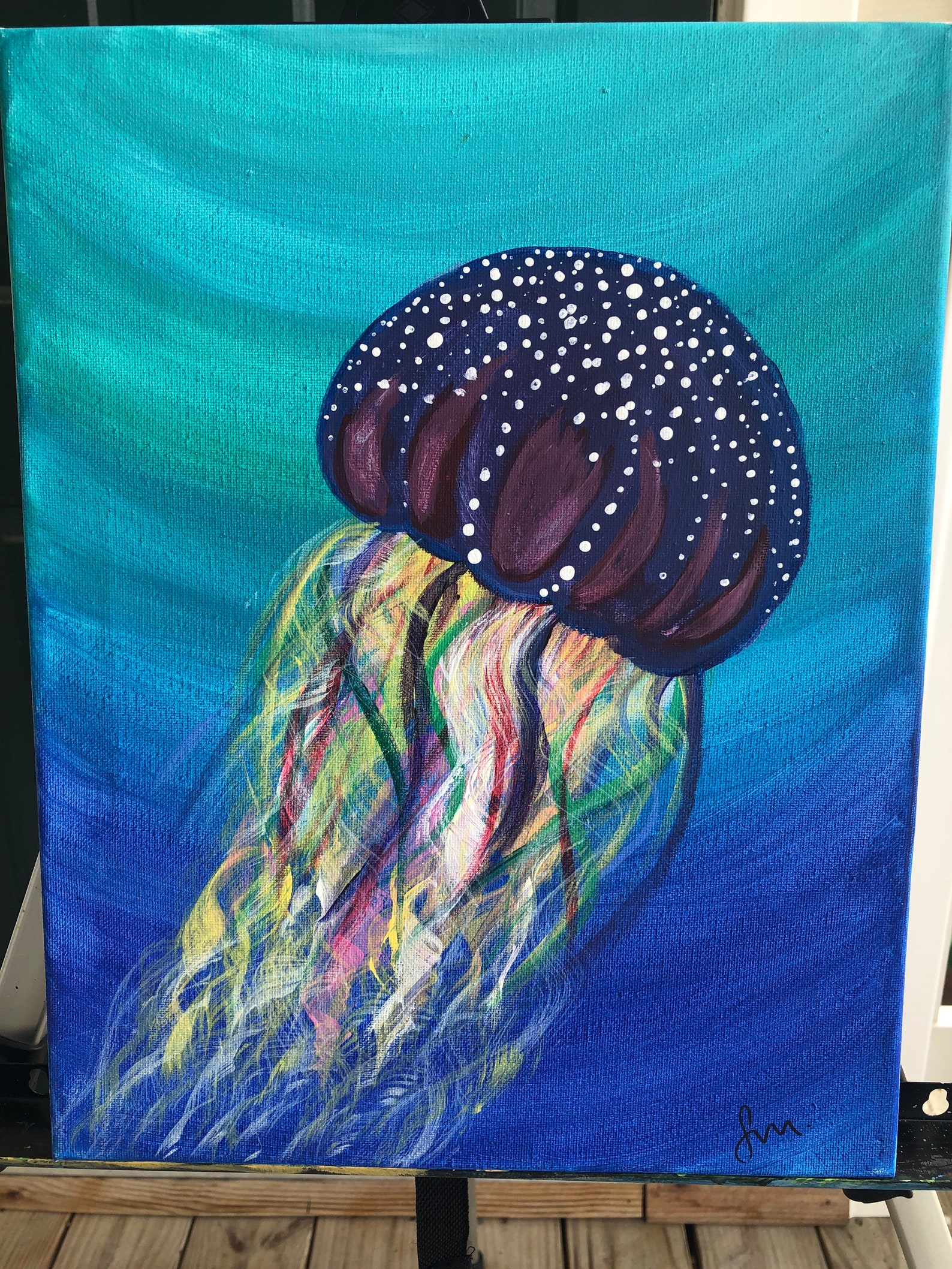 Jellyfish Acrylic painting on canvas Etsy