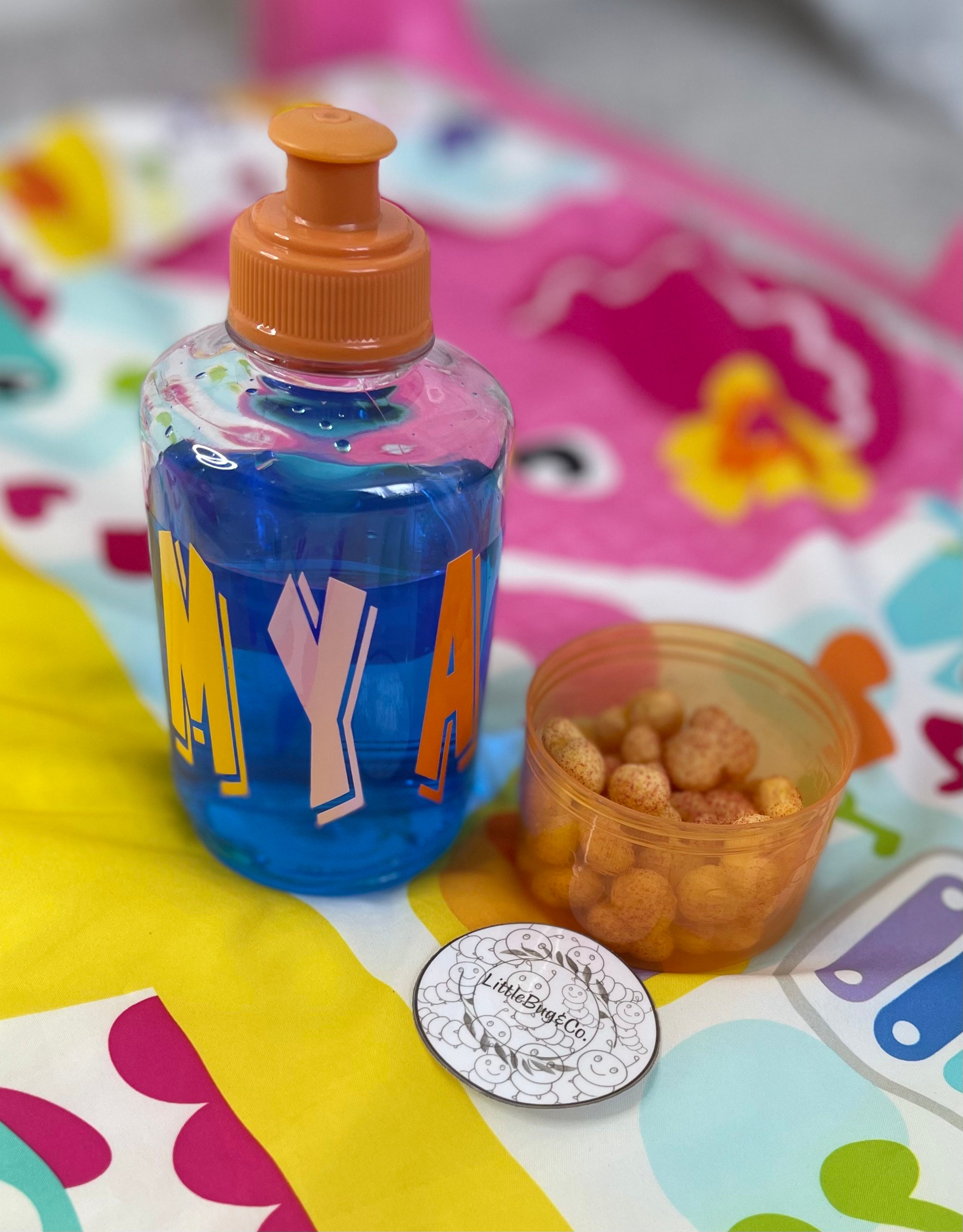 Kids Personalized Summer Water Bottle with Snack Container