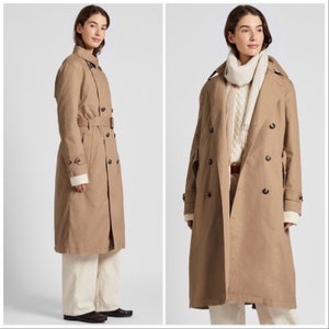 ユニクロ INES DE LA FRESSANGE ステンカラーコート XL Uniqlo Ines De La Fressange Camel Belted Trench Coat With