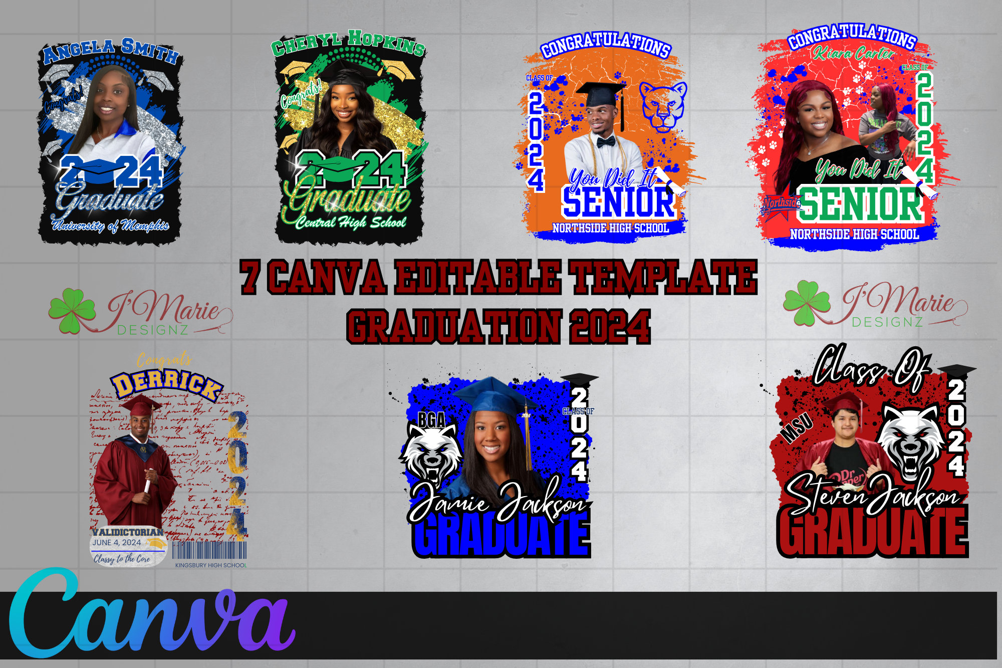 Grad Templates• Grad• Template • Canva • Editable • Graduation Designs ...