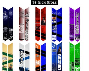 20 Graduation Stole Canva Editable Template Bundle, Graduation Sash Sublimation 2025, Graduation Stole Template Personalized Graduate Design