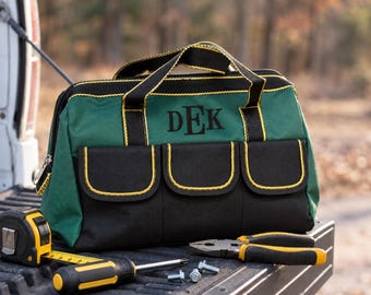 Custom Tool Bag with Name, Personalized Embroidered Tool Organizer, Gift for Men, Handyman Carpenter Electrician Gift