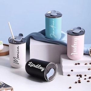 Personalized Tumbler with Lid, Bridesmaid Proposal, Custom Wine Tumbler, Stainless Steel Water Bottle, Bride Party Supply, Bridesmaid Gift
