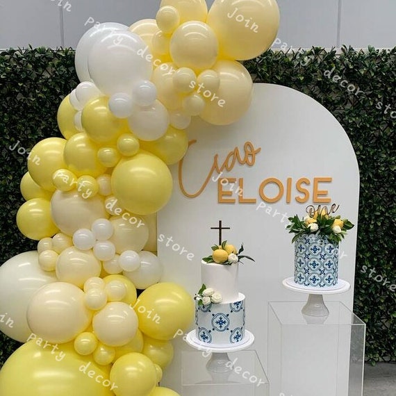 Balloons Garland Globals Ballon Arch Baby Shower Globos DIY Macaron Ivory Yellow WHITE Pastel Latex Birthday Wedding Party Decor