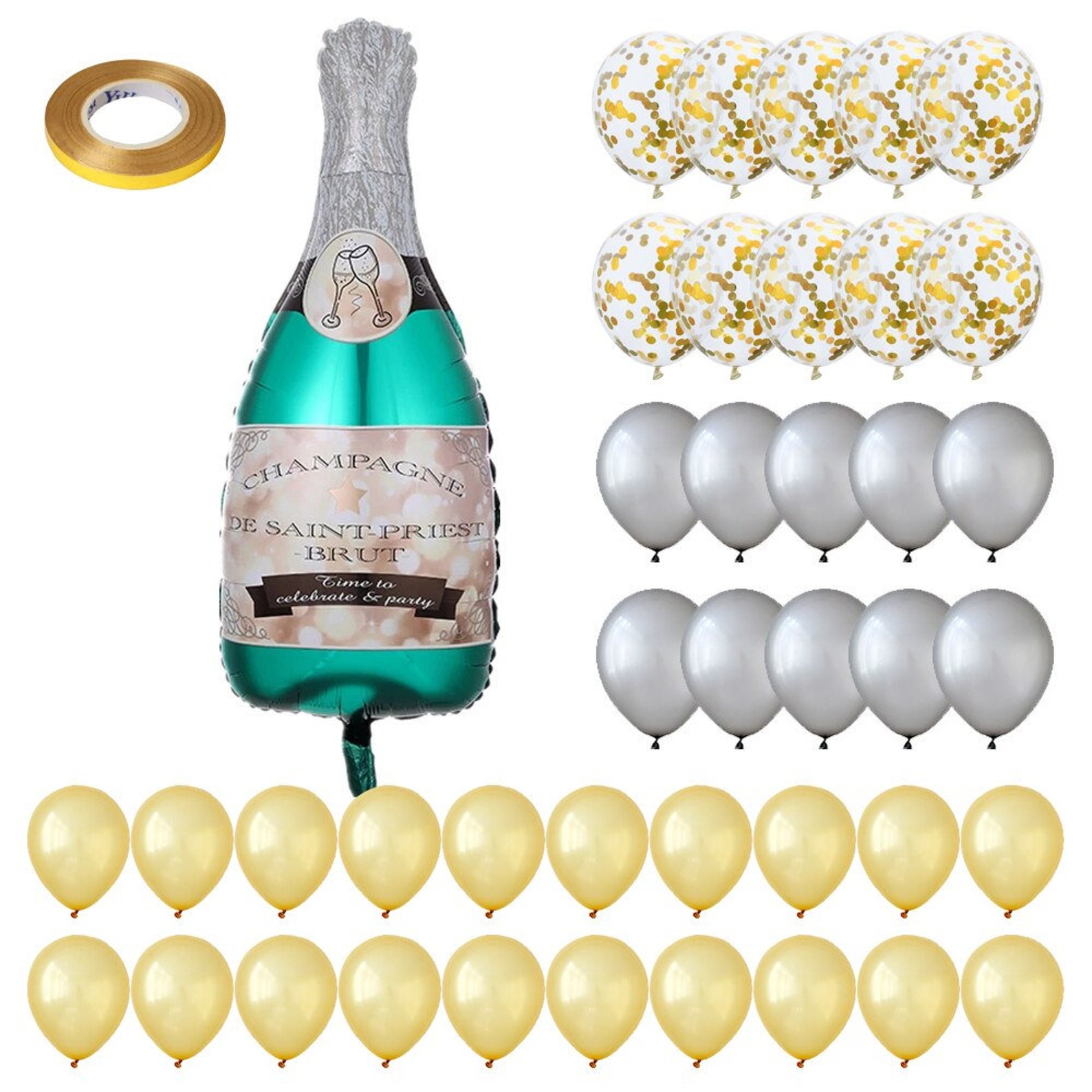 42pcs/set Champagne Balloon Large Size Champagne Cup Bottle Etsy