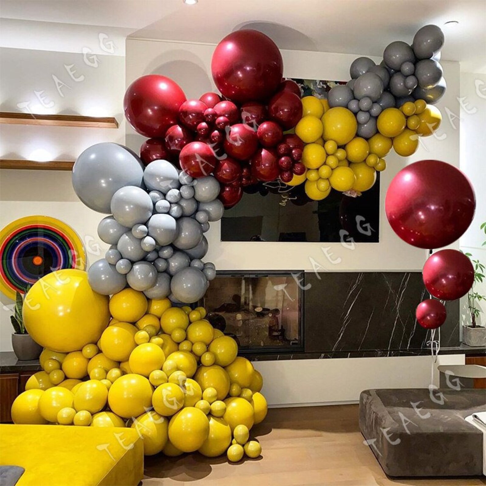 164pcs Big Birthday Party Decoration Balloon Garland Gray Red Etsy UK