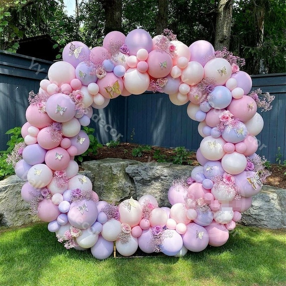 Ballonbogen Kit Set Hochzeit Party Girlande DE 170Pcs Macaron Rosa Luftballons 