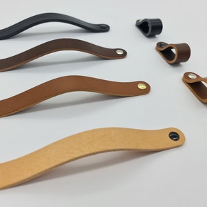 Leather drawer pulls | Leather drawer handles | Kitchen cabinet handles | Leather cabinet pulls | Leather cabinet handle | Black drawer pull