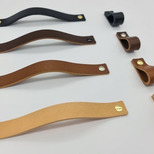 Leather drawer pulls | Leather drawer handles | Leather cabinet pulls | Kitchen cabinet knobs | Leather cupboard handles | Door handles