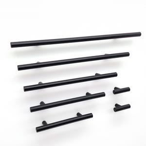 Matte Black Cabinet Handles, Modern T Bar Drawer Pulls