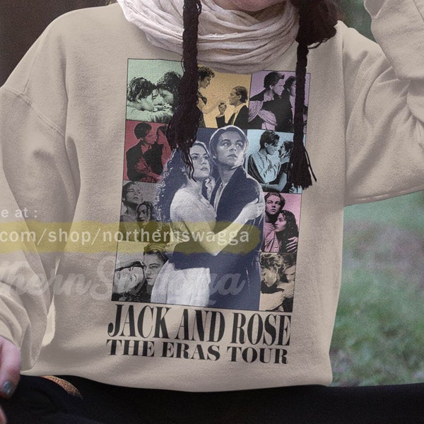 Jack and rose tour sweatshirt cool fan art sweater 90s poster design retro style sweatshirts 431