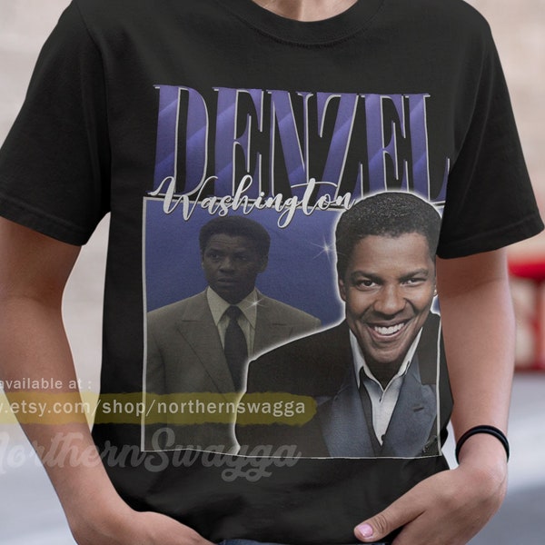 Denzel washington shirt design retro style cool fan art t-shirt 90s poster 326 tee