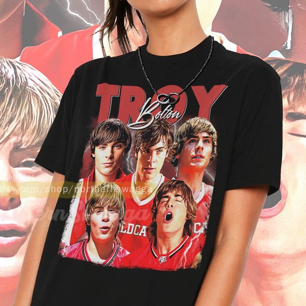 Troy Bolton chemise cool fan art t-shirt années 90 affiche 465 tee