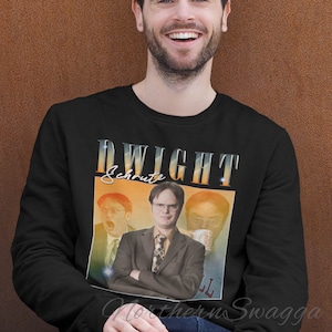 Dwight schrute sweatshirt funny the office sweater 90s poster design retro style sweatshirts 88