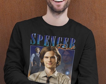 Spencer reid sweatshirt cool fan art sweater 90s poster design retro style sweatshirts 123