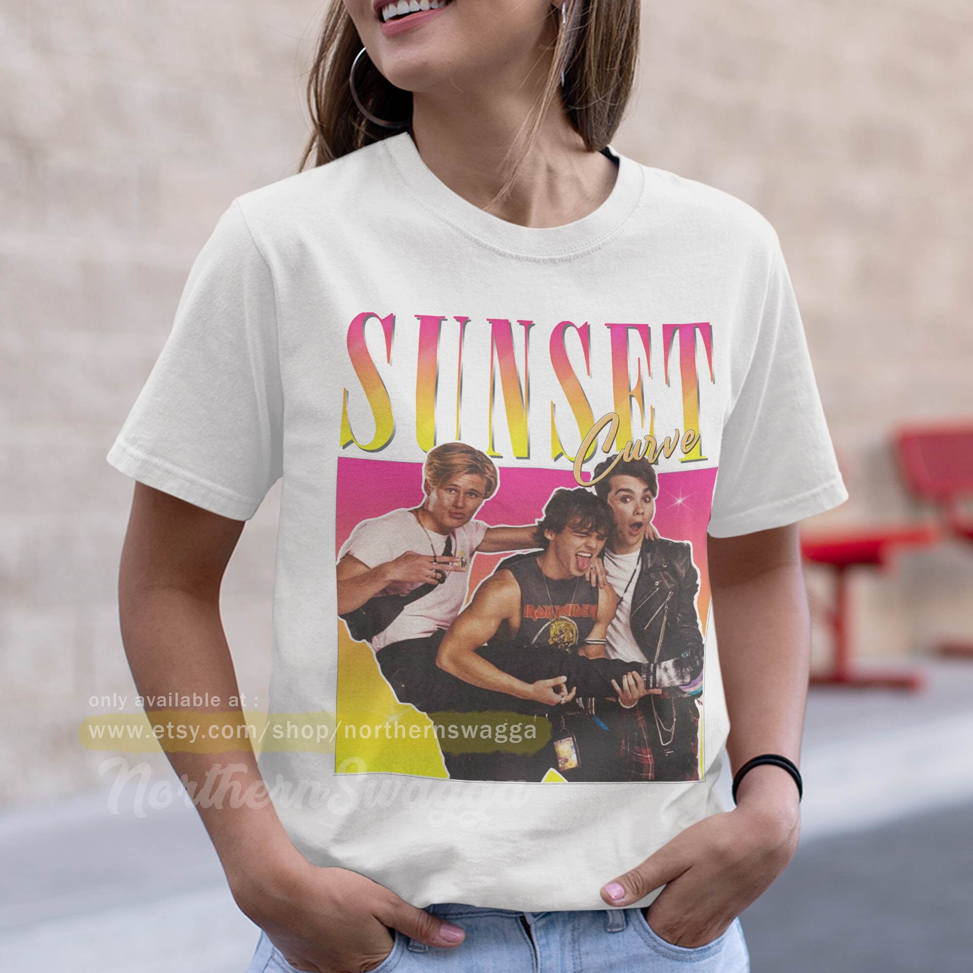 Sunset Curve Shirt Design Retro Style 
