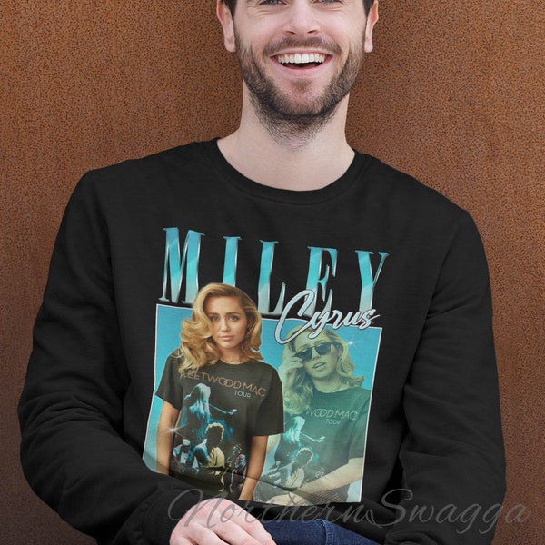 Miley cyrus sweatshirt cool fan art sweater 90s poster design retro style sweatshirts 142