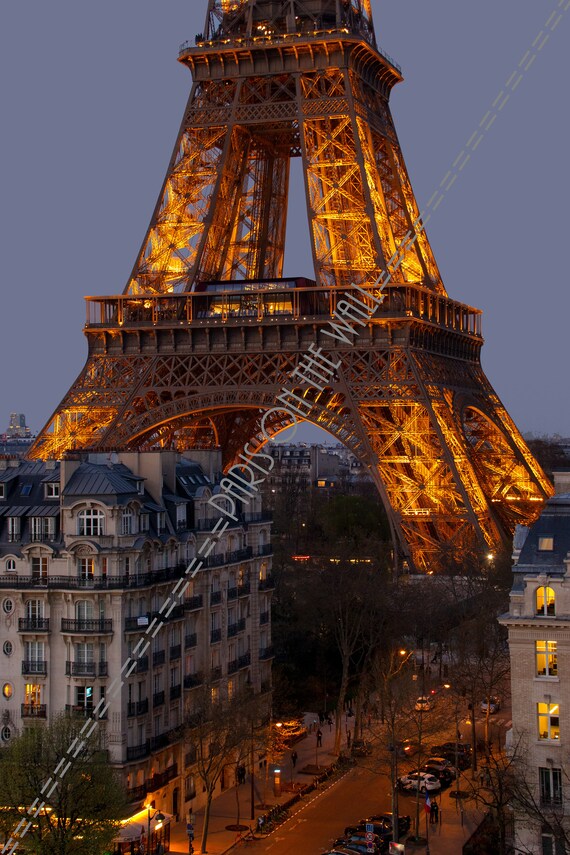 Paris On The Wall Paris By Night At The Eiffel Tower Etsy