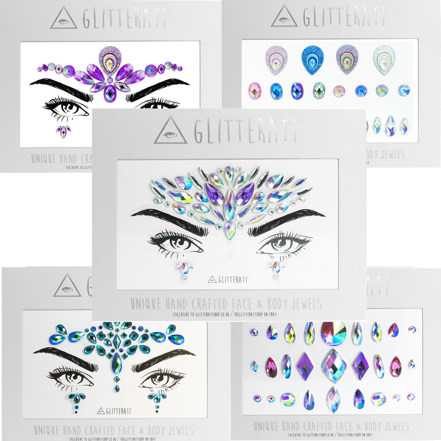 Festival Face Gems Adhesive Stick on Jewels Sticker Rave Party Body 