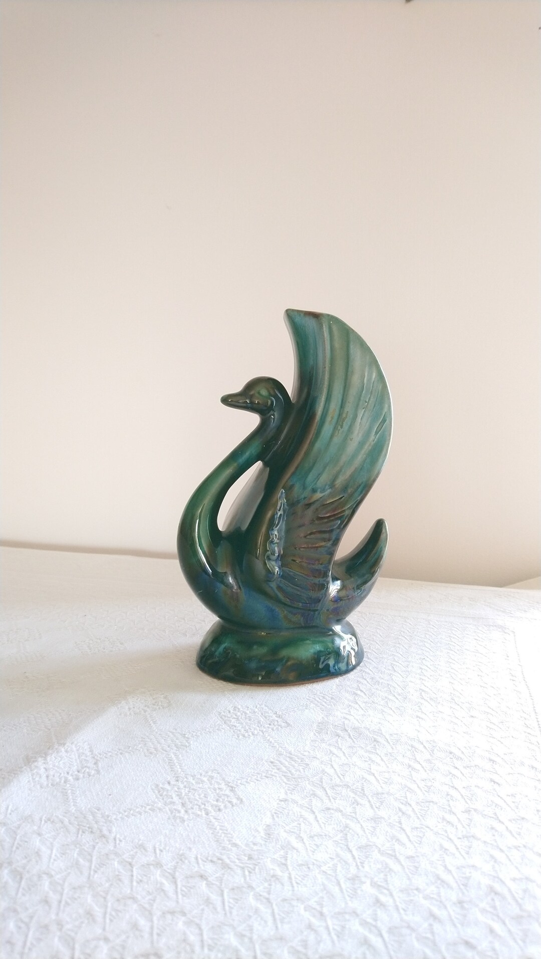 Vintage Blue Mountain Pottery, Canadian, Swan Vase, Drip Glaze Etsy
