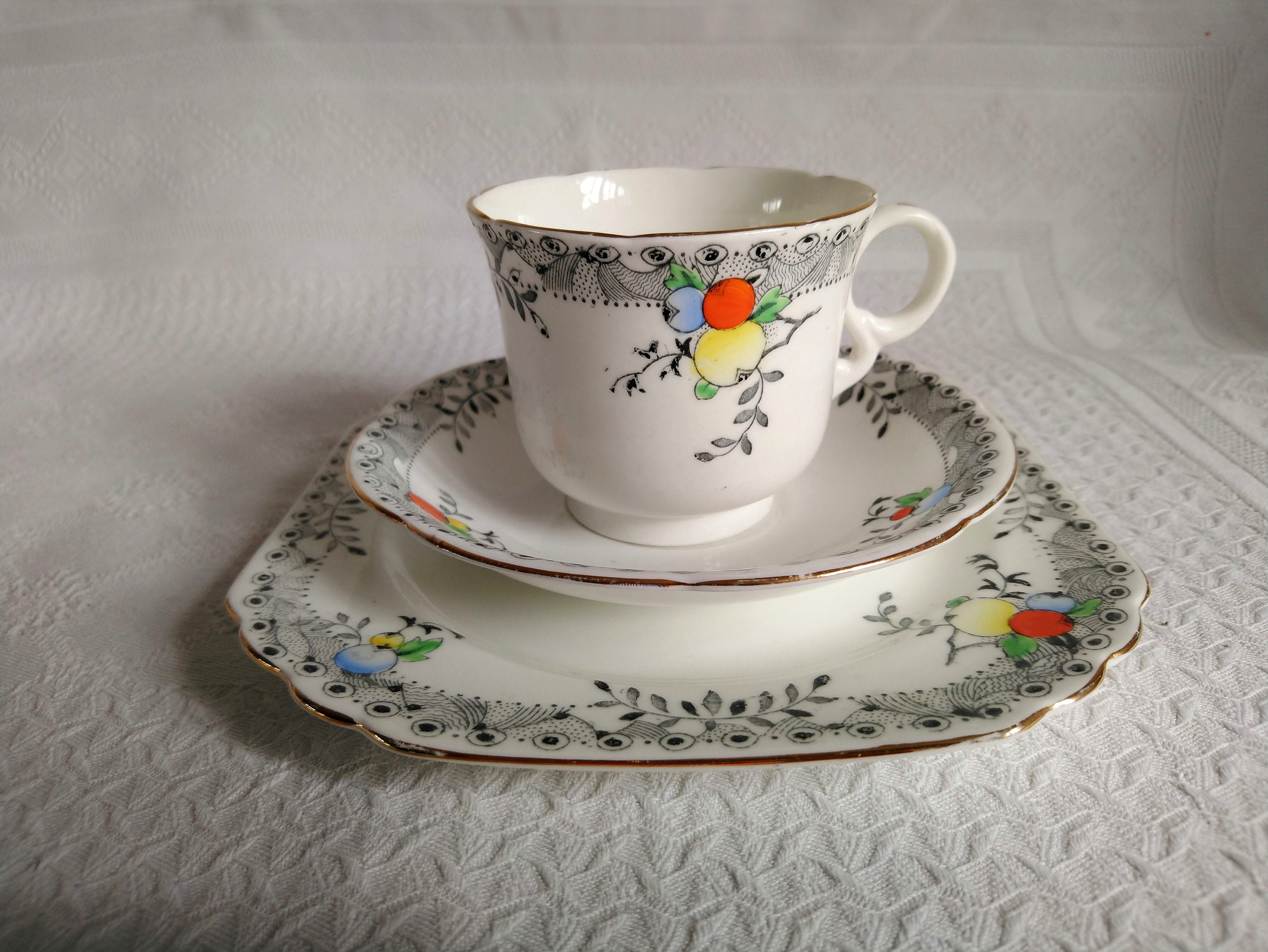 Heathcote Best Bone China Vintage Tea Set Trio 1920's Etsy UK