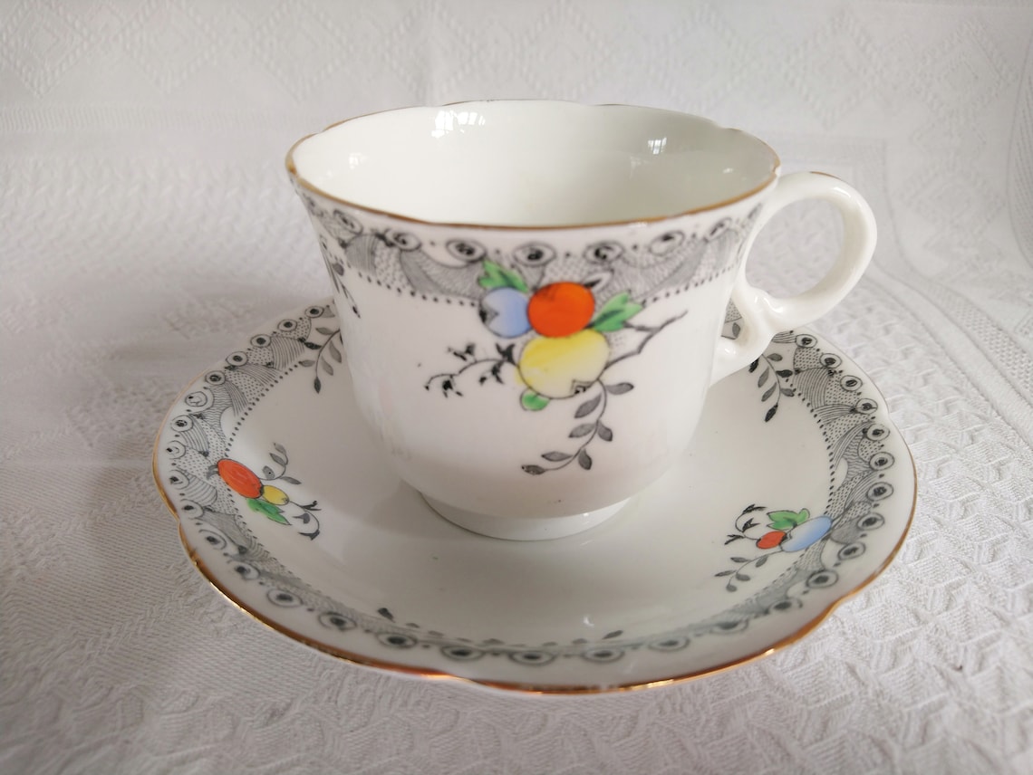 Heathcote Best Bone China Vintage Tea Set Trio 1920's 1930's Hand